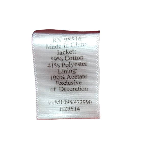 Coldwater Creek - NWT Red Textured Jacquard Ribbon Trim Blazer Jacket - Medium - Picture 9 of 11